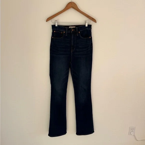 27 Tall Madewell Skinny Flare Dark Blue Flare Jeans